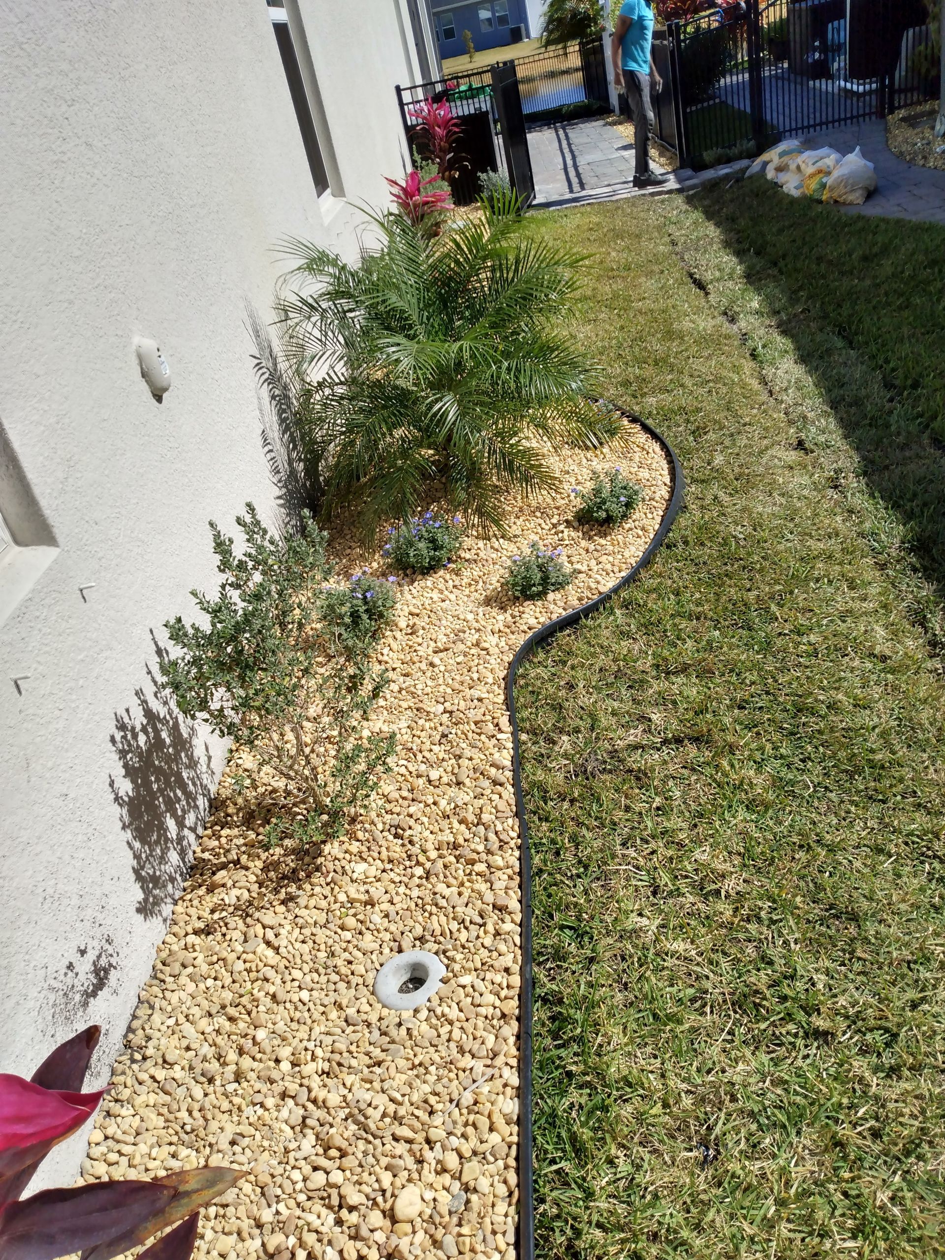 Rock landscaping Bradenton residential path