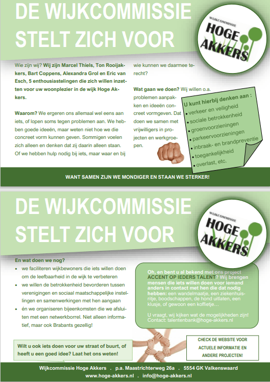 de wijkcommissie stelt zich voor