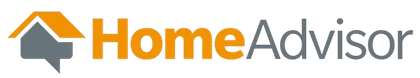 HomeAdvisor logo with orange and gray house icon and wordmark