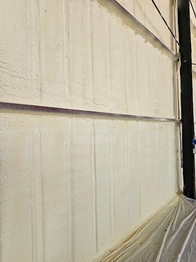 A large white wall with a lot of foam on it.