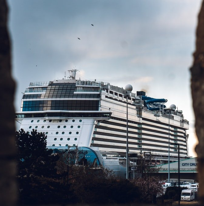 Cruise ship in port in Southampton