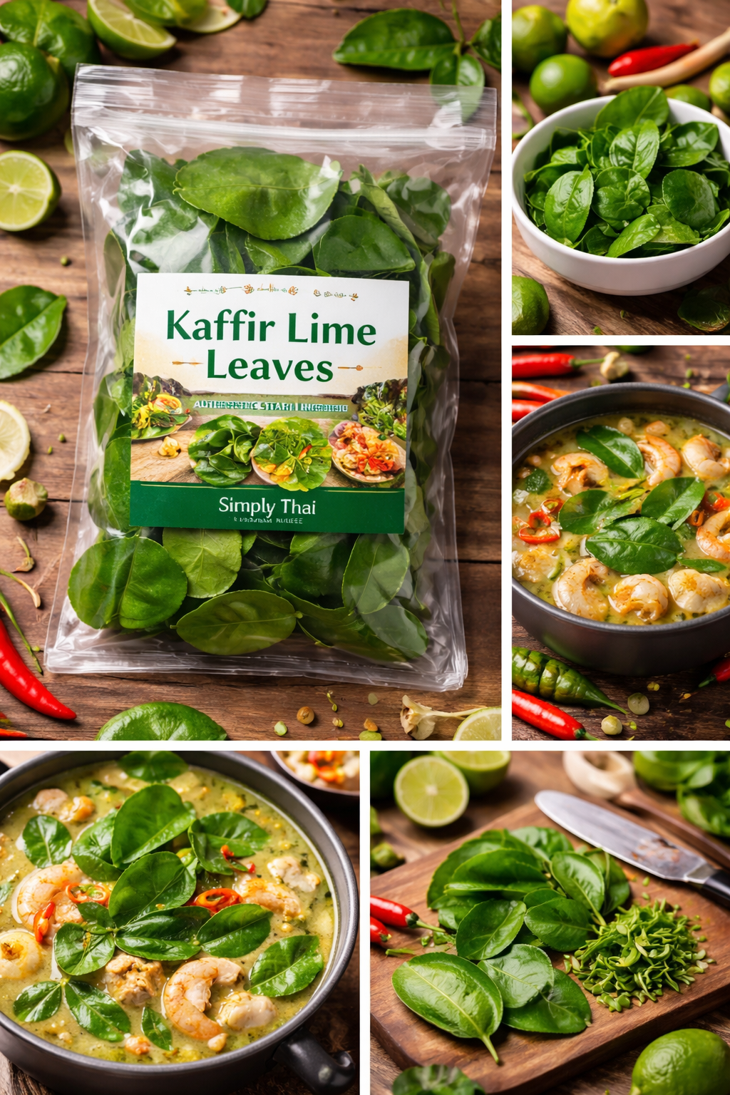 Frozen Kaffir Lime Leaves (2oz) – Authentic Thai Lime Leaves for Thai Cooking | Simply Thai Market