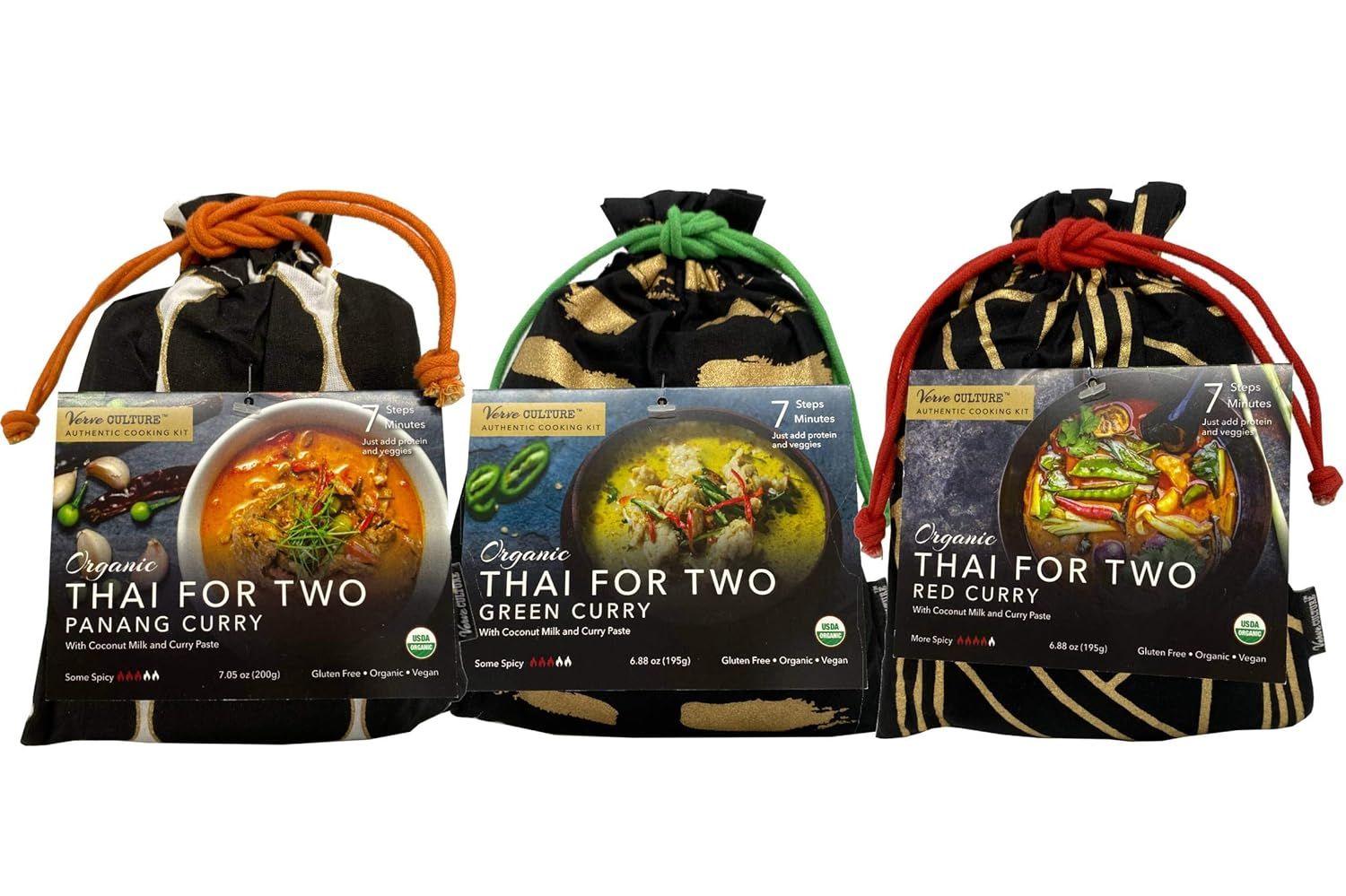 Thai Curry Sampler Set – Red, Green & Panang Curry Meal Kit | Thai For Two Cooking Kit | Simply Thai Market