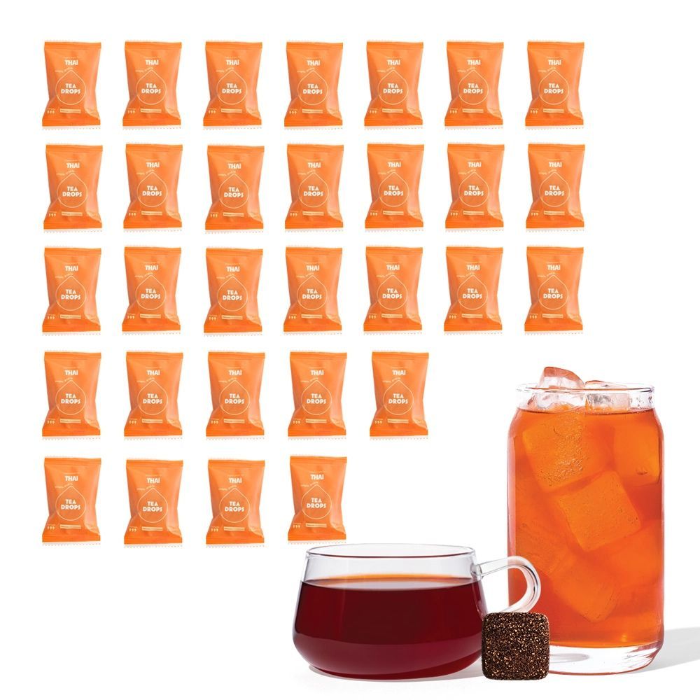 Tea Drop Thai Tea (10) – Single Serve Thai Iced Tea Mix (Organic Thai Tea) – Just Add Water