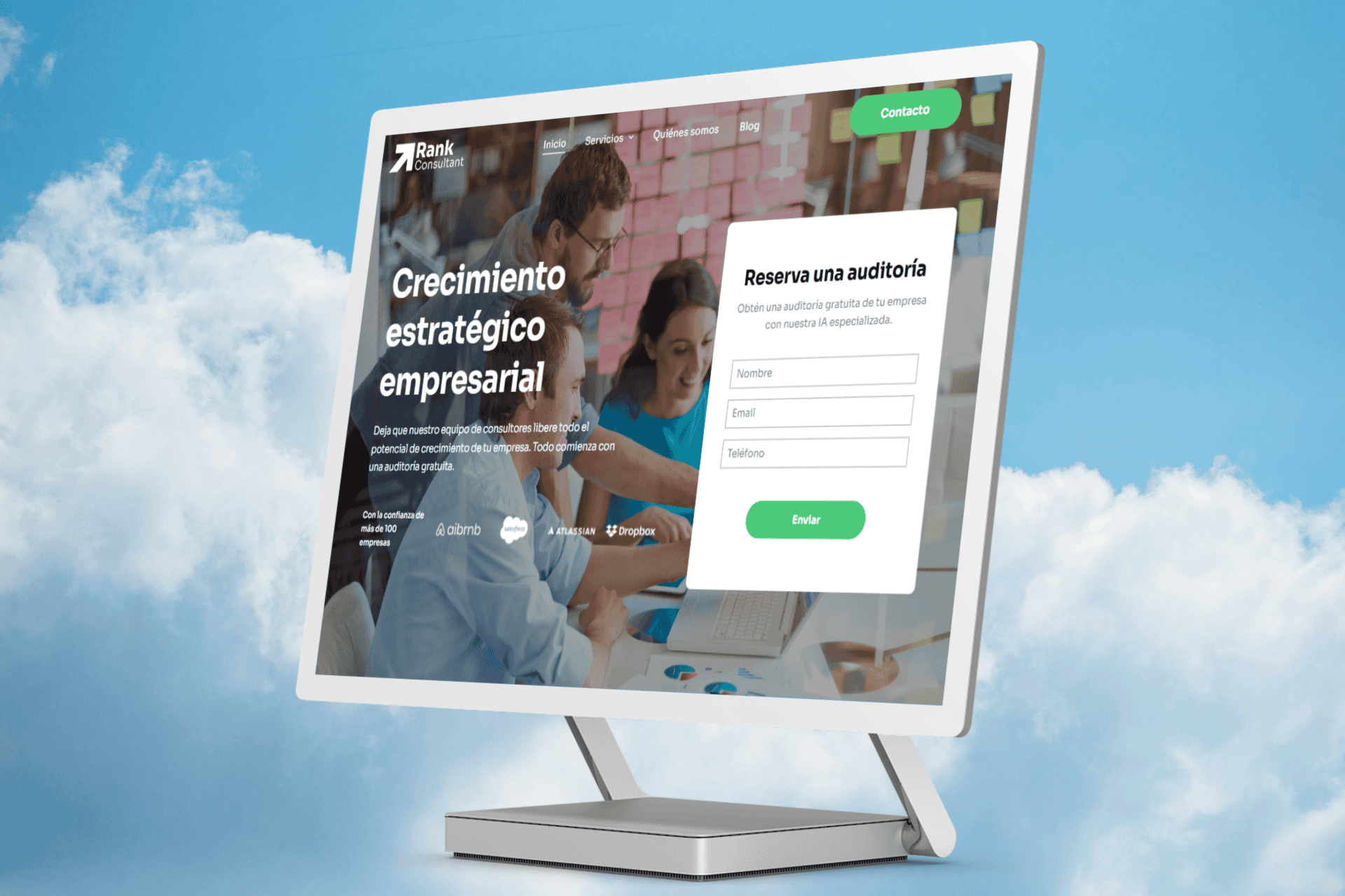 Imagen de página web de una consultoría en Querétaro