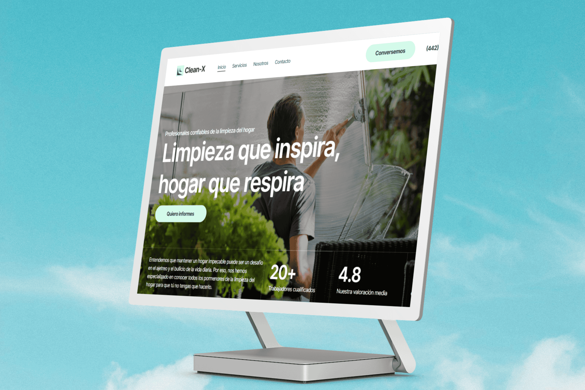 Imagen de página web de una empresa de limpieza en Querétaro