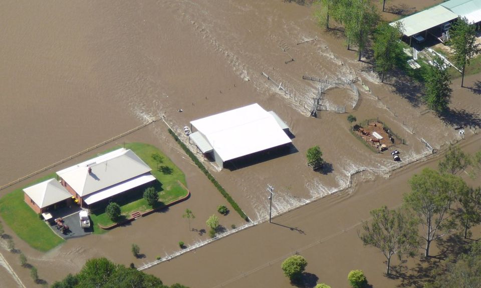 Aerial image of a flood affected region 