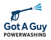 Logo: Blue power washer spraying water, with "Got A Guy Powerwashing" text.