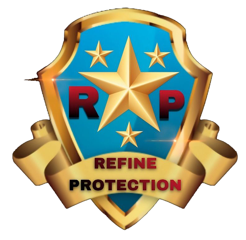 Logo: Blue shield with gold stars and "RP." Gold banner reads "Refine Protection."