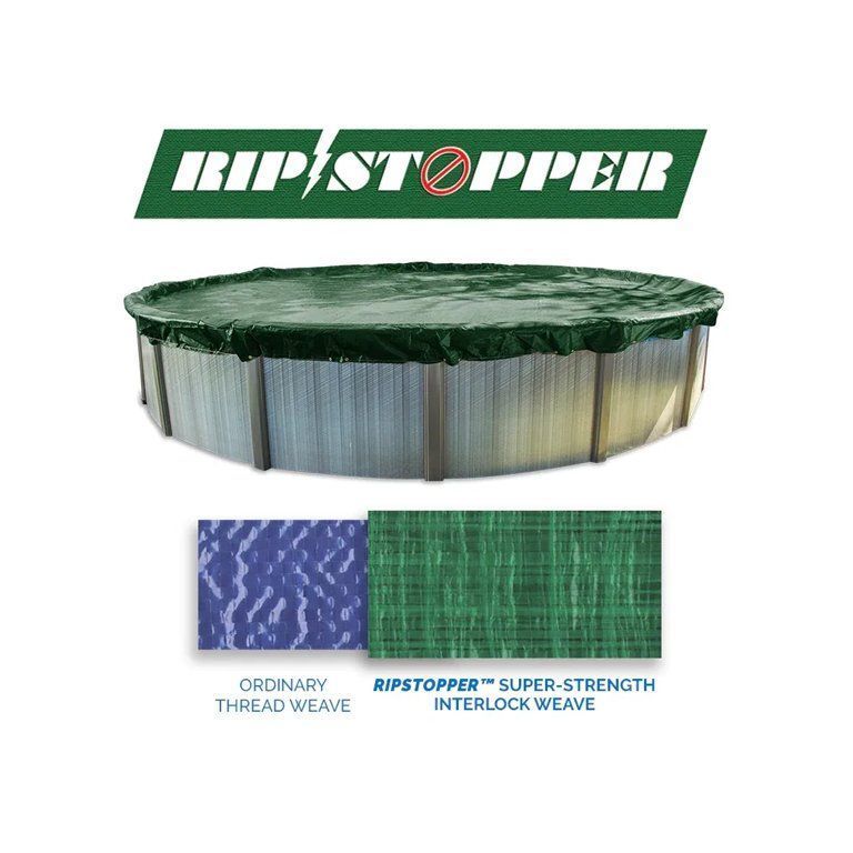 A picture of a swimming pool with a ripstopper cover on it