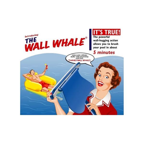 A poster for the wall whale shows a woman holding a blue cloth