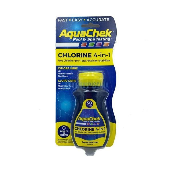 Aquachek pool and spa testing chlorine 4 in 1