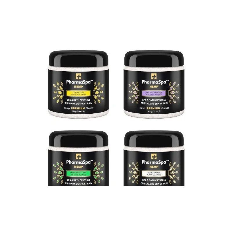 There are four different flavors of pharmaspa soap.