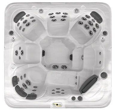 An aerial view of a hot tub on a white background.
