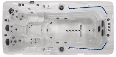 It looks like a swimming pool with a lot of jets.