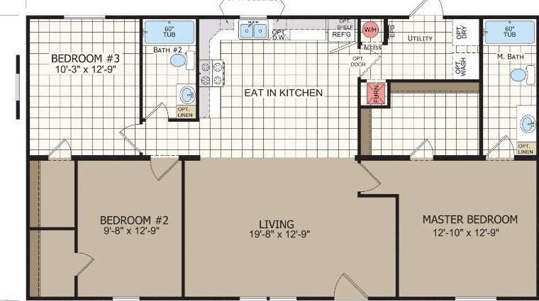 Redman Foundation Sectional Floorplan — McArthur, OH — Remy's Mobile Homes