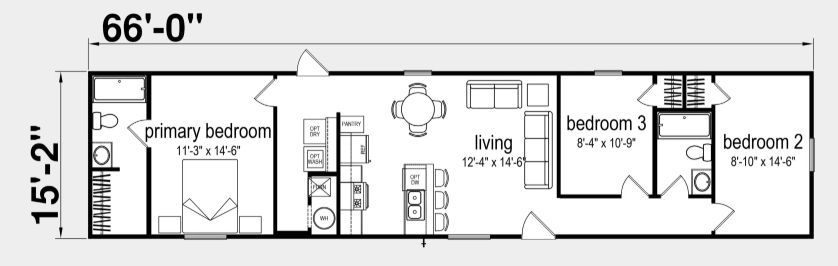 The Boone Creek Floorplan — McArthur, OH — Remy's Mobile Homes