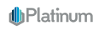Platinum logo with blue vertical lines inside a gray hexagon. Text to the right.