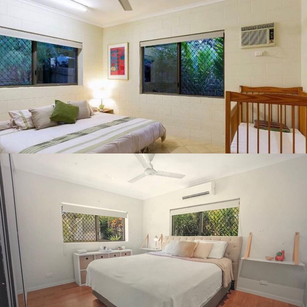 Two Bedroom Views Before and After Renovations — JGD Constructions in Lake Eacham, QLD