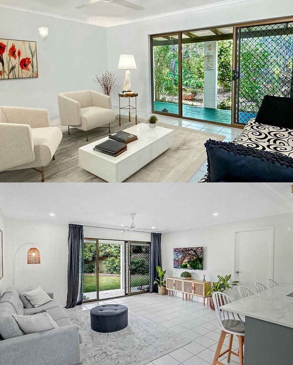 Two Interior Shots of Living Rooms — JGD Constructions in Lake Eacham, QLD