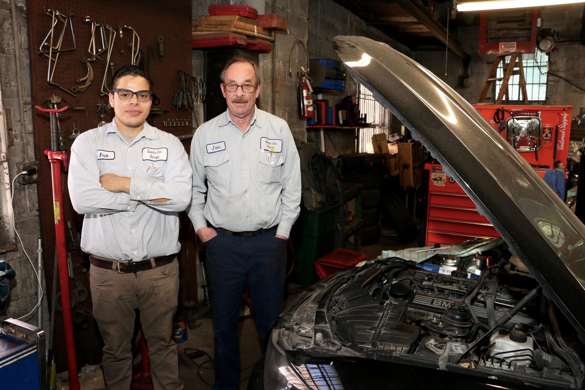 The dream team, John and Erick, are experts with foreign cars