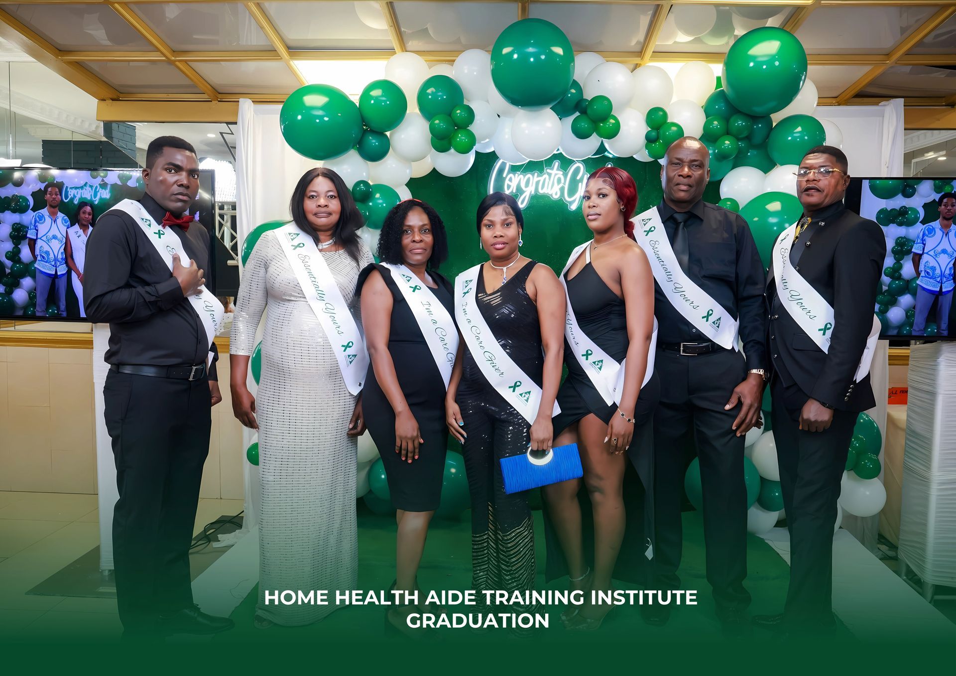 A group of people are posing for a picture.