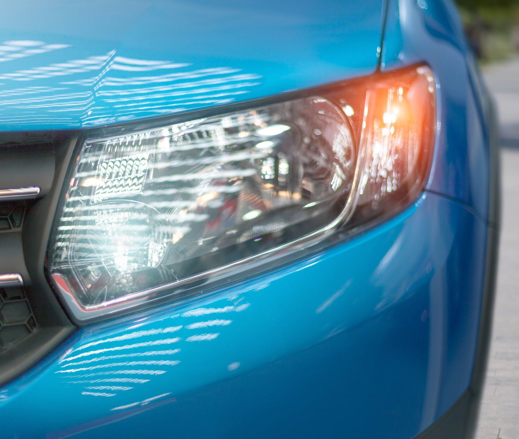 Head Light of Blue Auto — Decatur, GA — California Gold Hand Car Wash