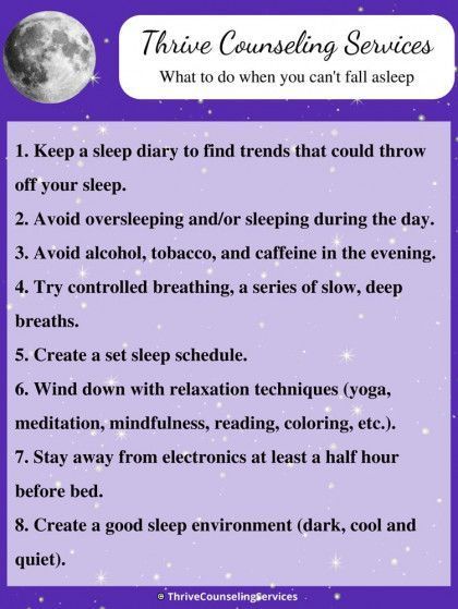 Purple infographic with sleep tips