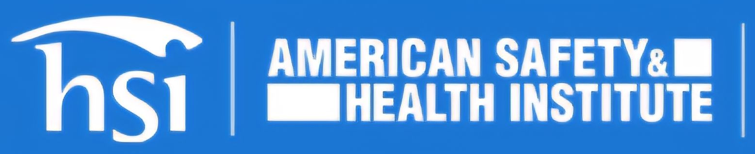 Logo for American Safety & Health Institute: Blue background, 
