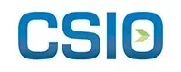 CSIO logo with blue letters and a green arrow.