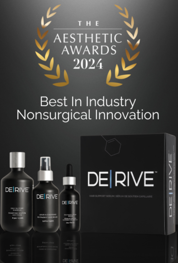 A poster for the aesthetic awards says best in industry nonsurgical innovation