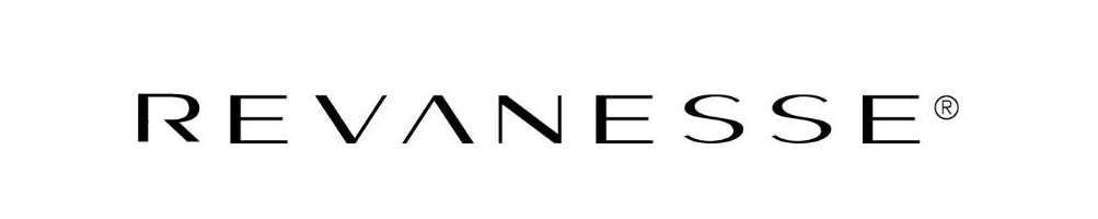 A black and white logo for revanesse on a white background.