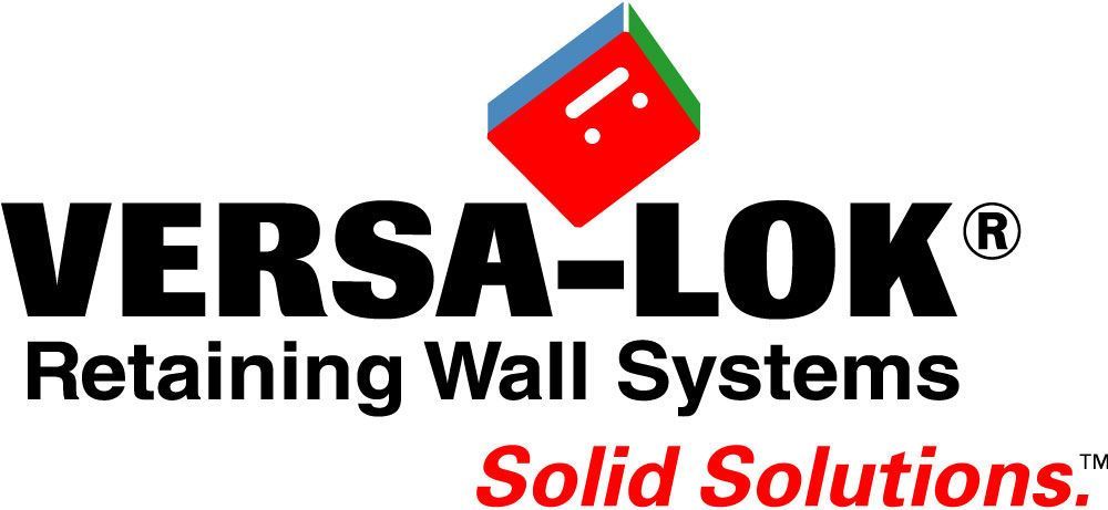 A logo for versa-lok retaining wall systems solid solutions.