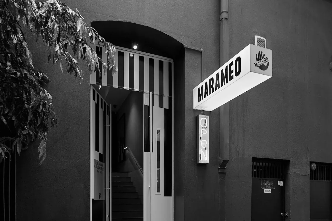 Black and white exterior of