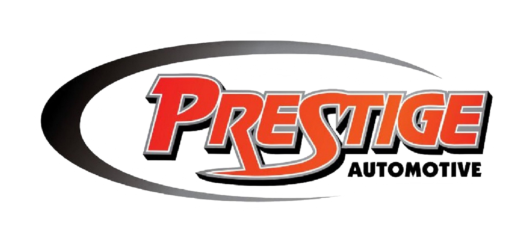 A logo for prestige automotive is shown on a white background.