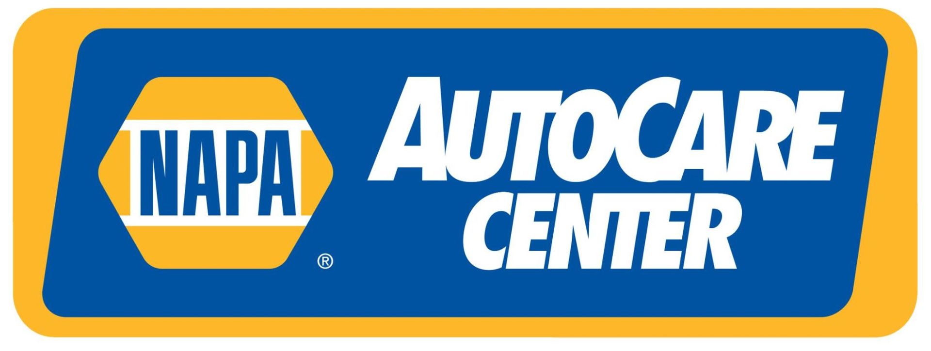 The napa autocare center logo is blue and yellow
