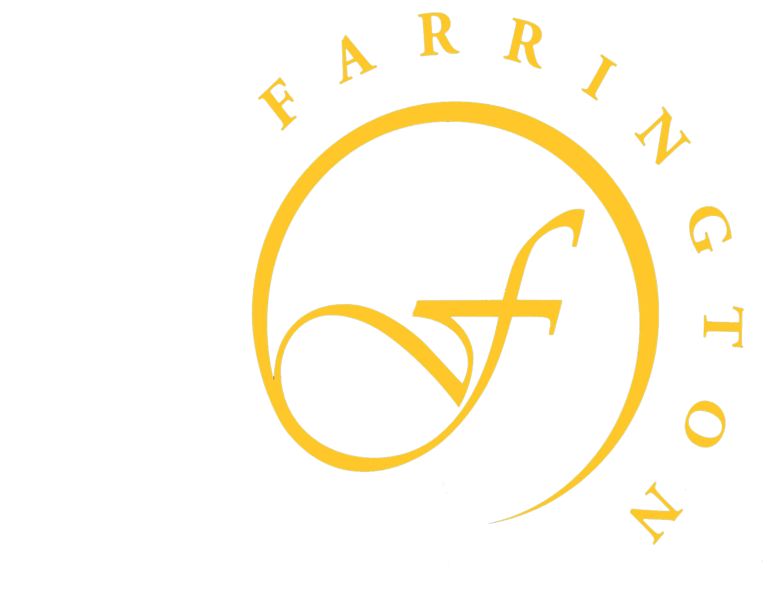 A logo for farrington with a letter f in a circle