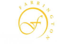 A logo for farrington with a letter f in a circle