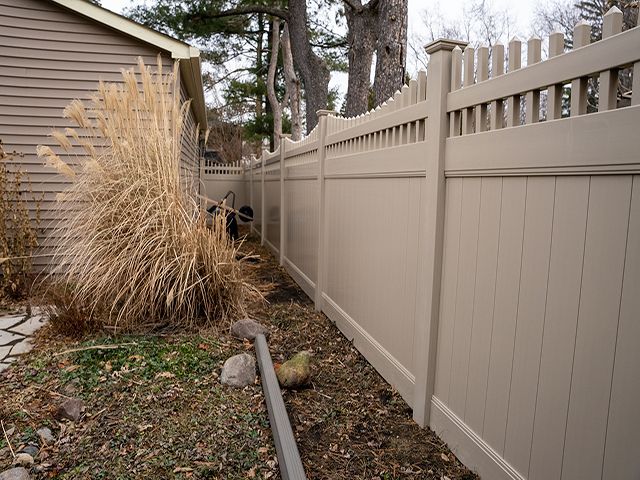 Brown Vinyl Fence in Akron, OH
