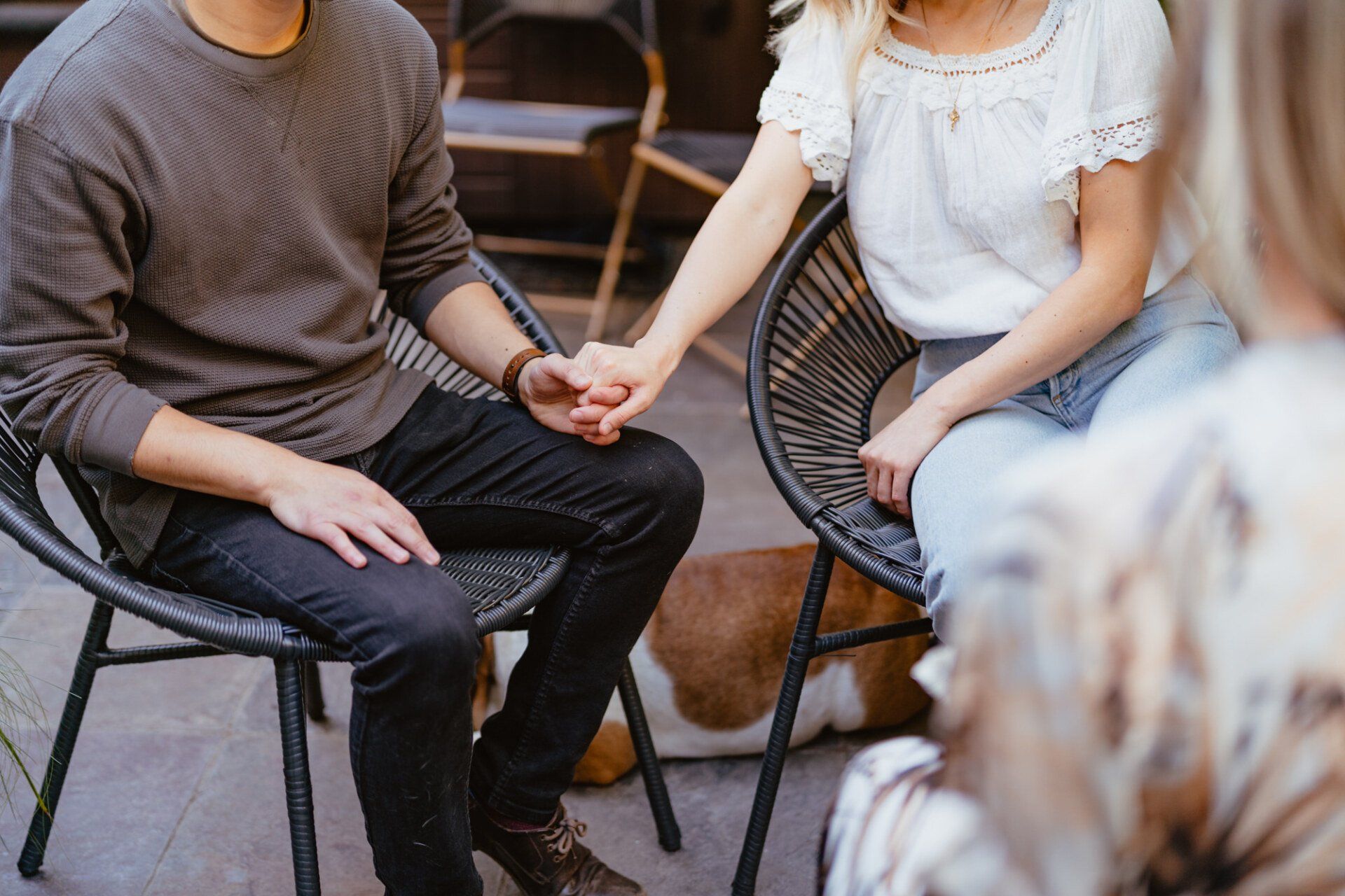 couple holding hands