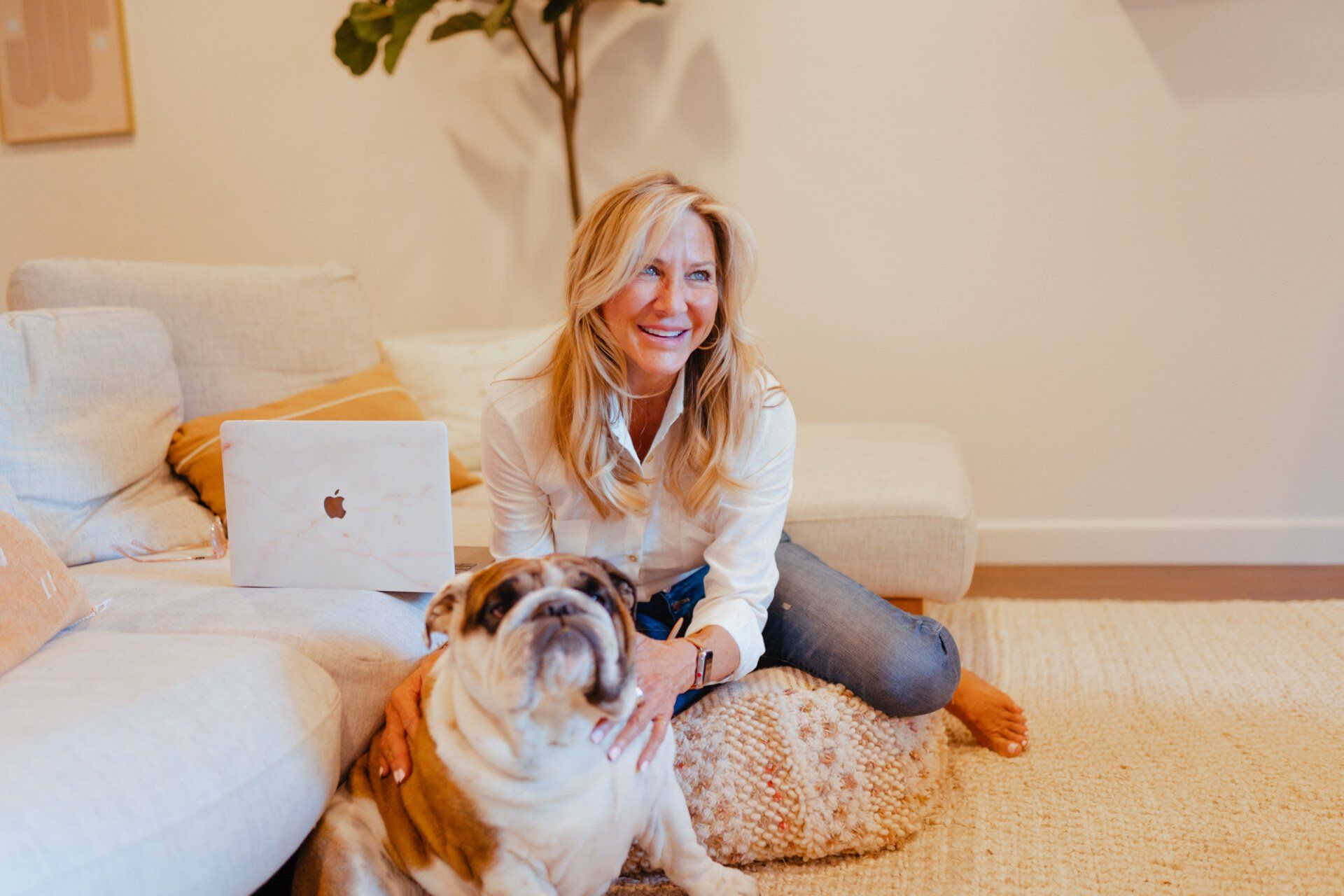 Susan sitting on the couch