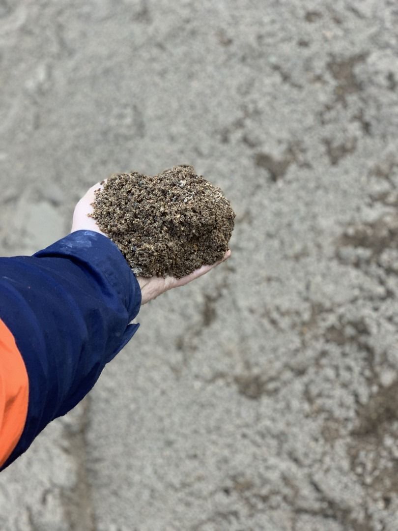 A Person Is Holding A Pile Of Dirt In Their Hand — Serious About Landscape Supplies In West Gosford, NSW