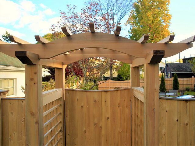 Gate Contractor In Boston Massachusetts, Wooden Fence Gate With Arbor