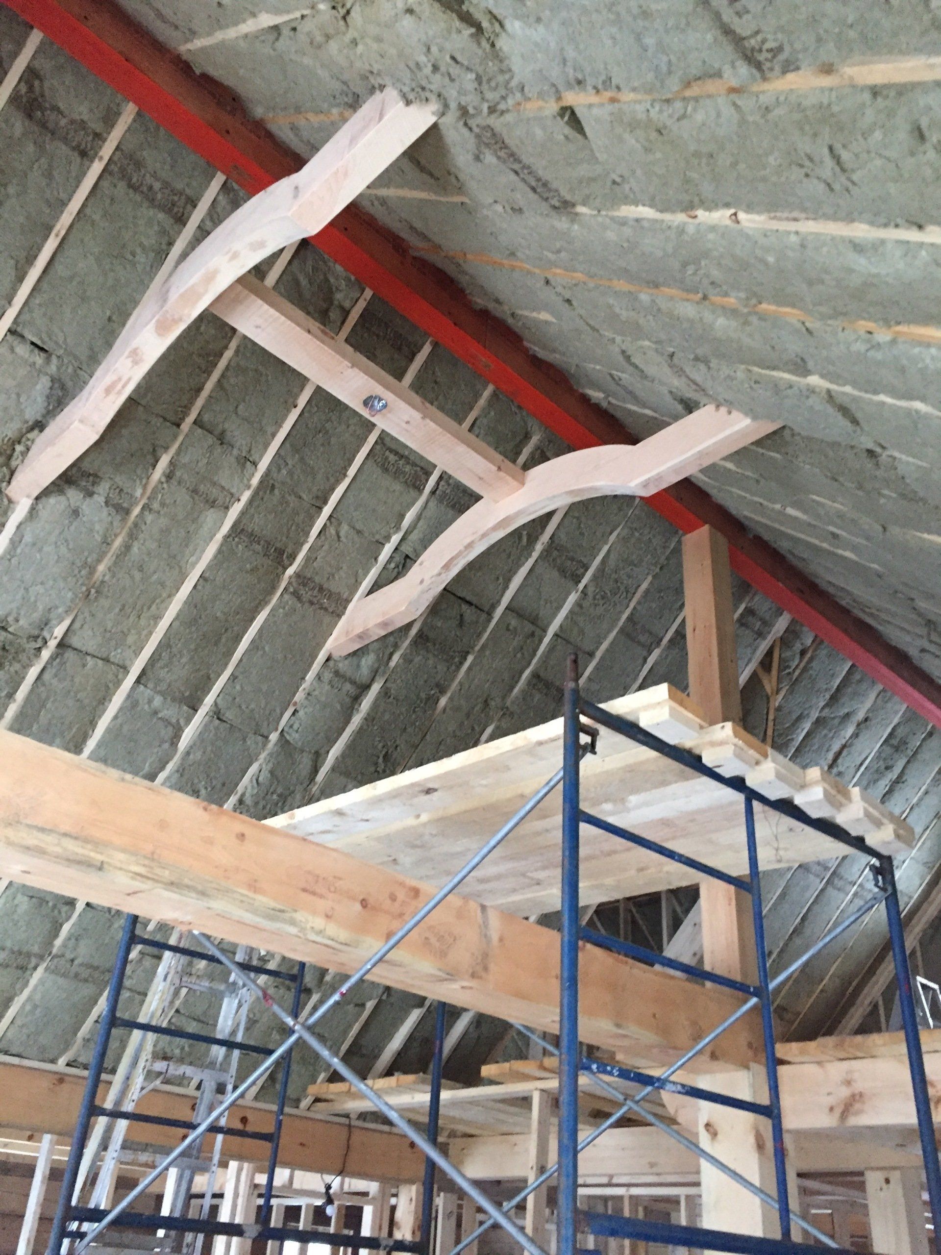 large timber ceiling support beams