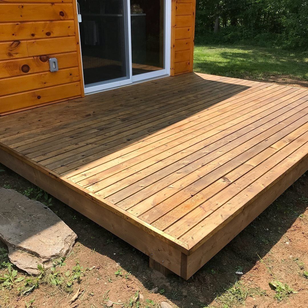 backyard with cedar deck