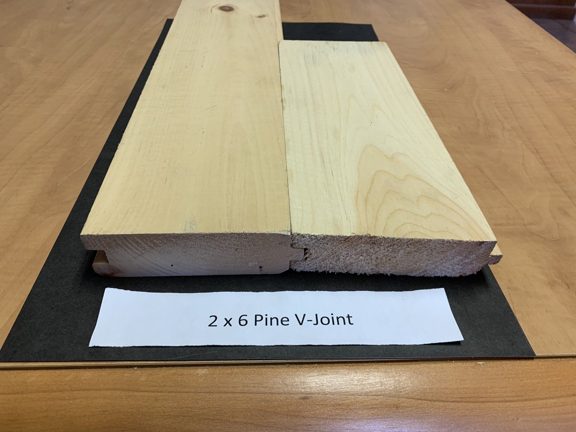 2 by 6 pine v wood joint