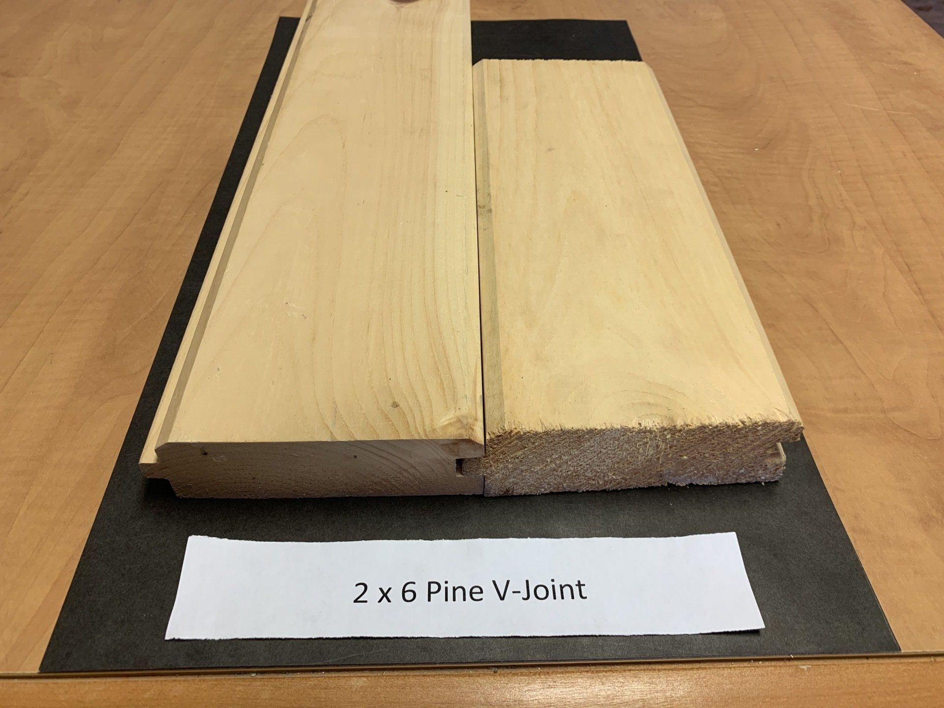 wooden 2 by 6 pine v joint