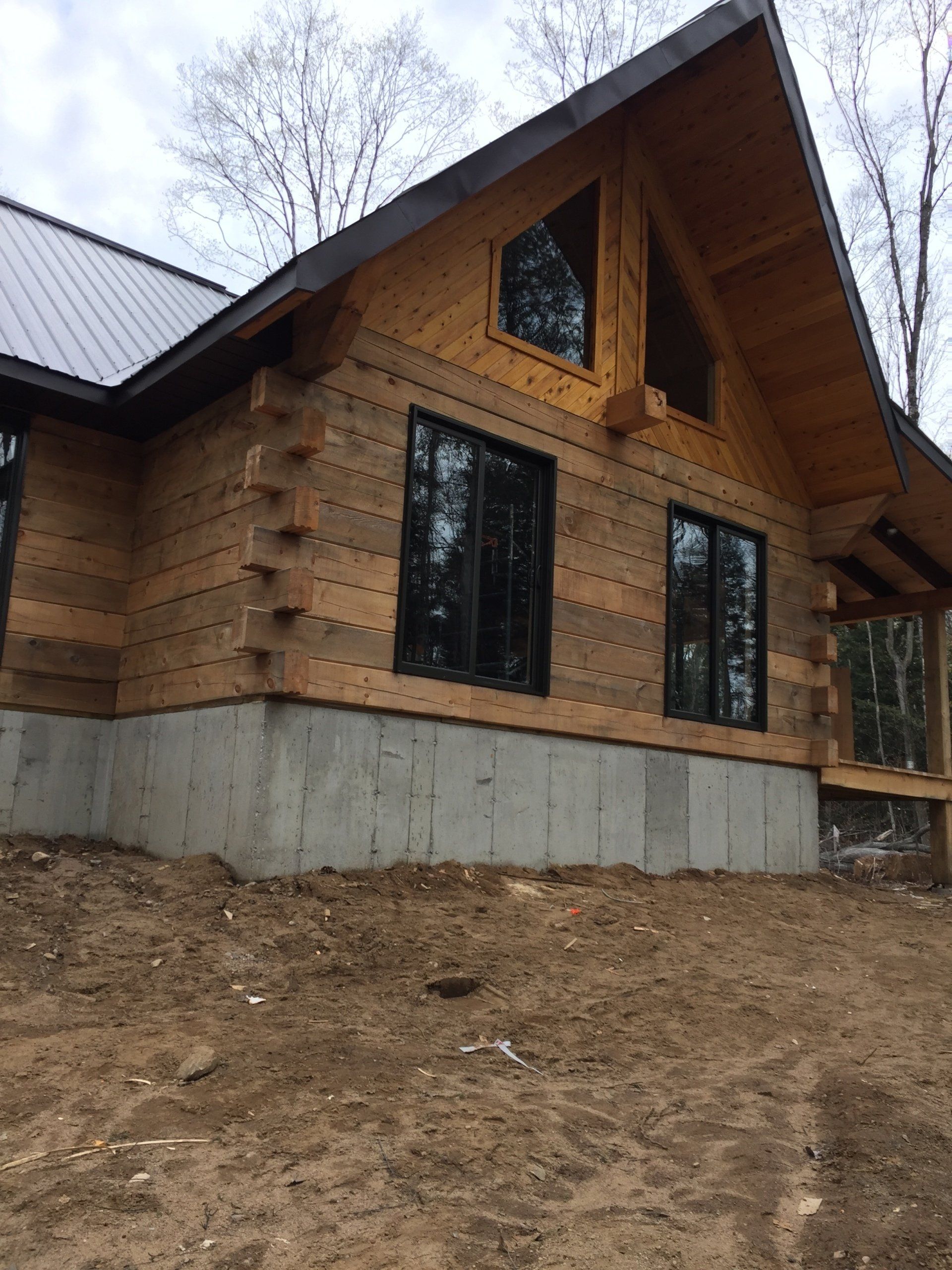 close up of timber cottage