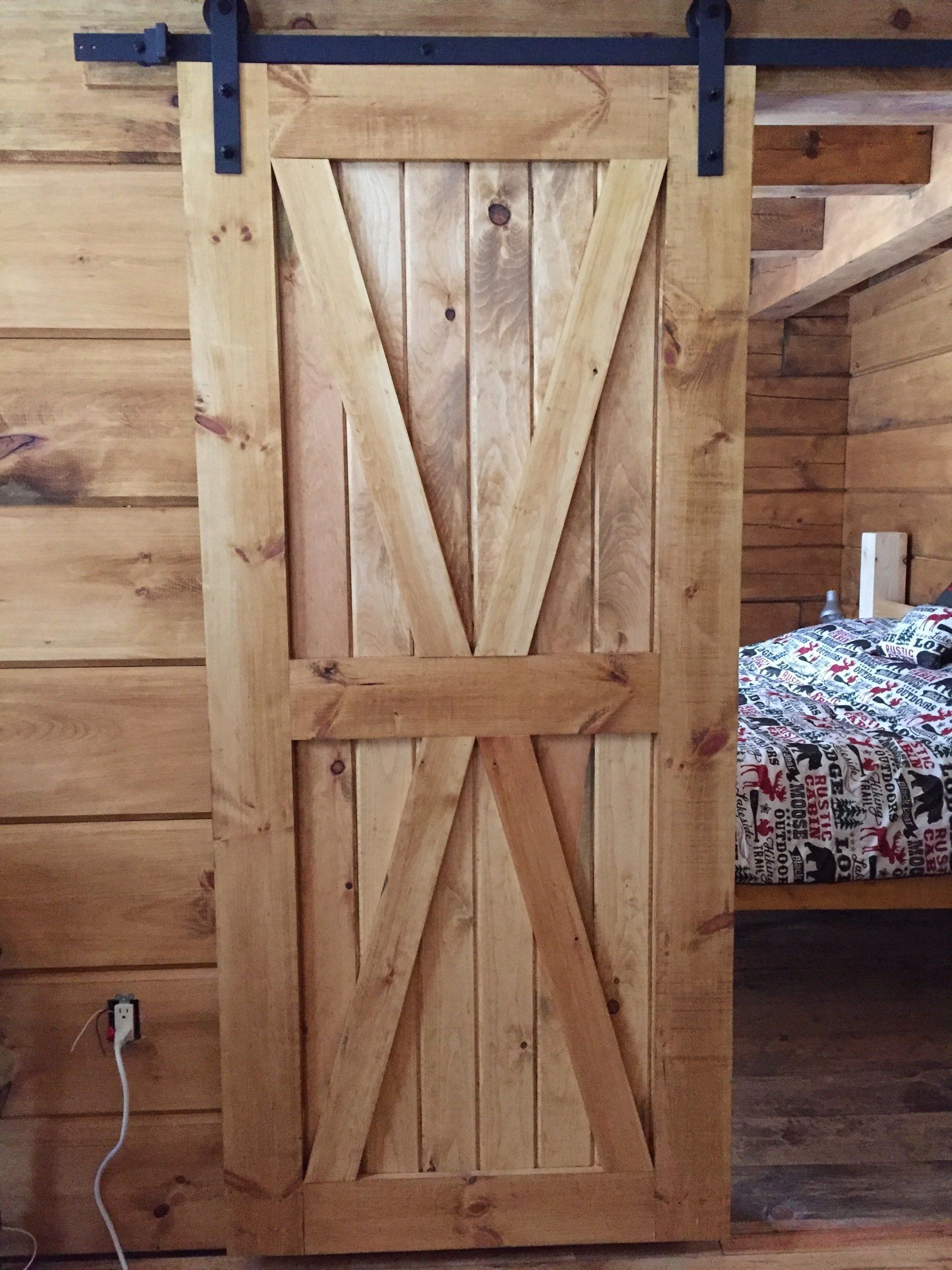 yellow sliding barn door