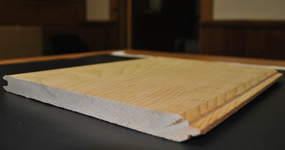 side profile of wooden slab with tongue and groove